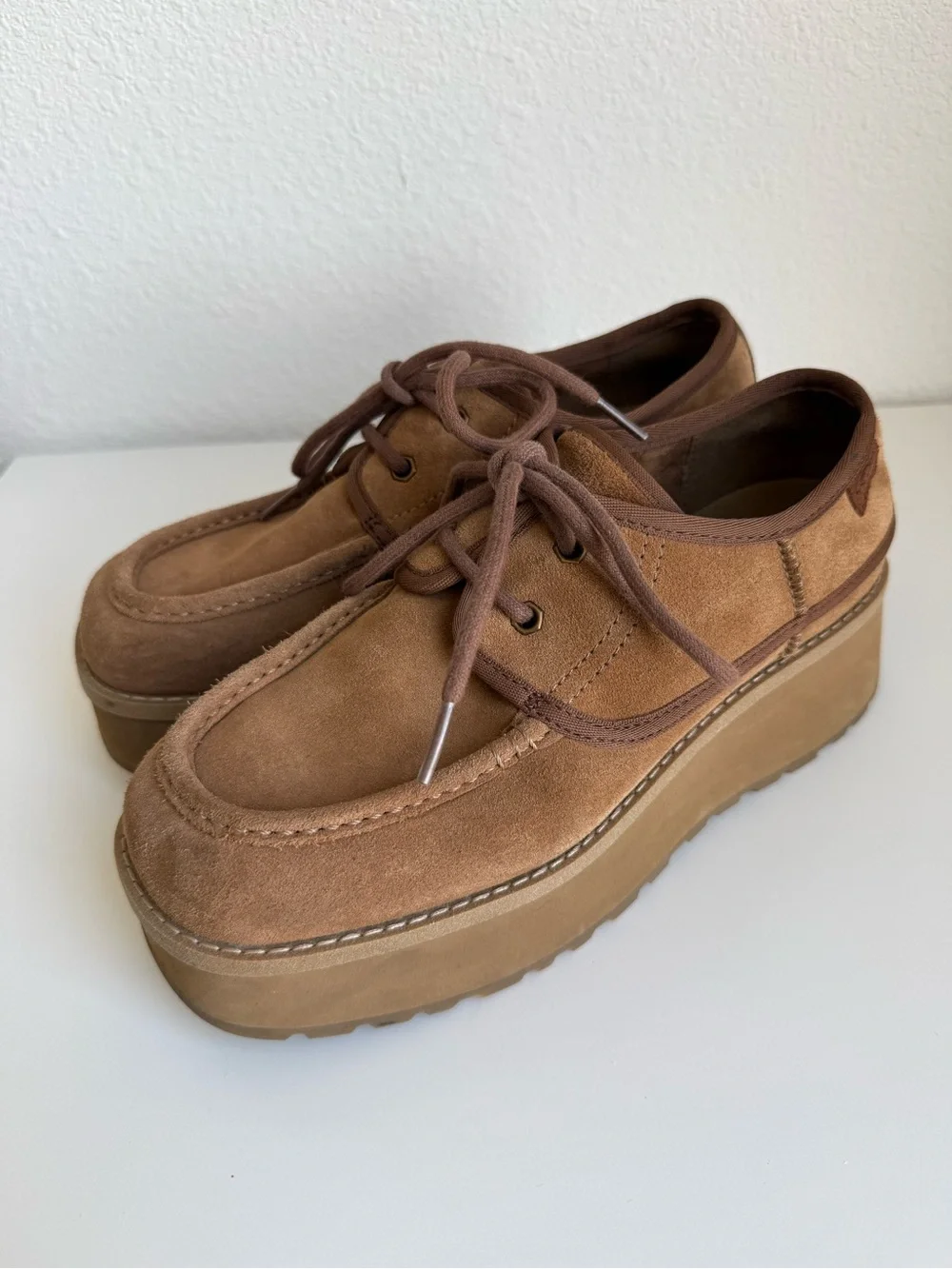 UGG Suede Cityfunc Lace-up Platform Shoes Eclectic Grandpa/ Cottagecore
